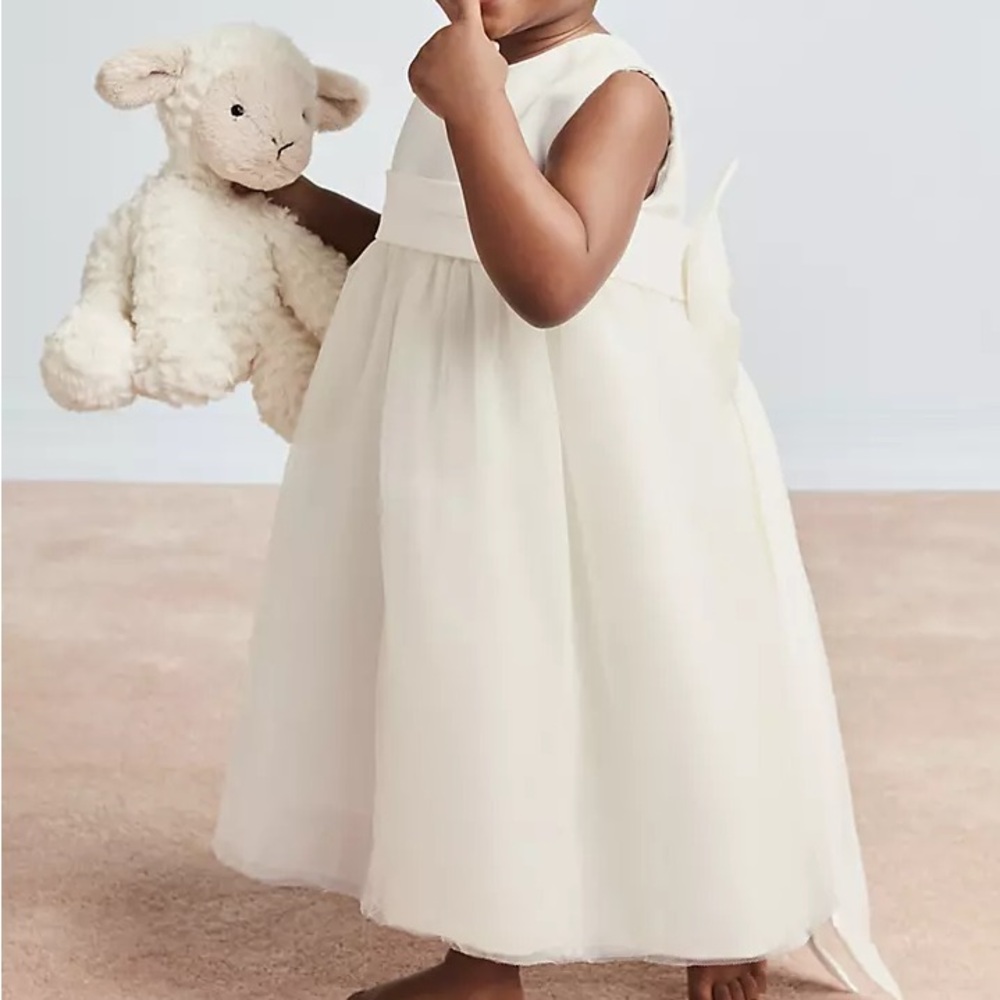 White Flower Girl Toddler Dress